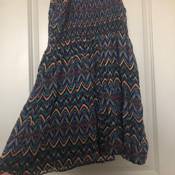 Spaghetti Strap Multi Colored Print Dress - Picture 3 of 5